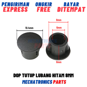 Dop Tutup Lubang 08mm Hitam Plastik