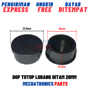 Dop Tutup Lubang 20mm Hitam Plastik